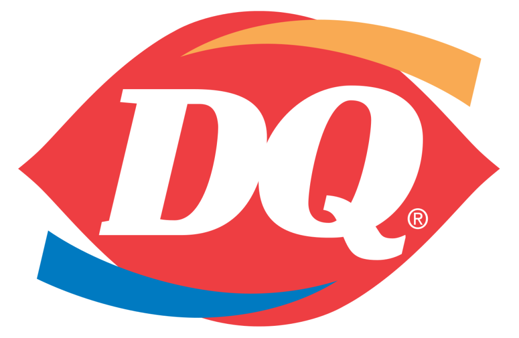 The Dairy Queen logo features a stylized 'DQ' in white against a red background with blue and yellow accents in Uvalde County, Texas