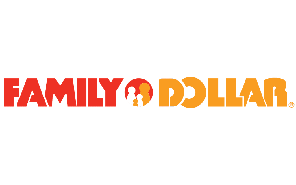 The logo features the words 'FAMILY DOLLAR' in bold, orange letters with a small, white sun-like symbol between 'FAMILY' and 'DOLLAR' in Uvalde County, Texas
