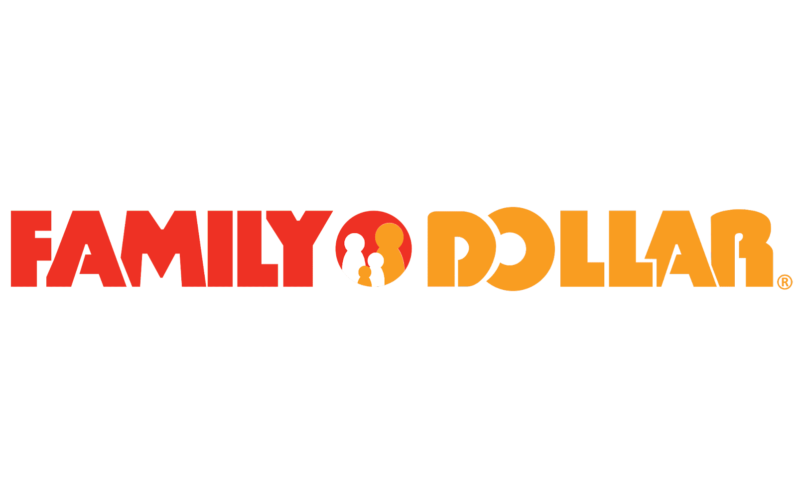 The logo features the words 'FAMILY DOLLAR' in bold, orange letters with a small, white sun-like symbol between 'FAMILY' and 'DOLLAR' in Uvalde County, Texas