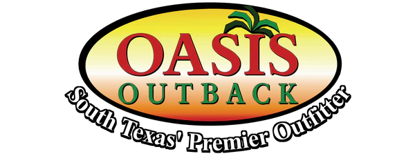 Oasis Outback logo featuring a palm tree and vibrant colors, representing South Texas' premier outfitter in Uvalde County, Texas