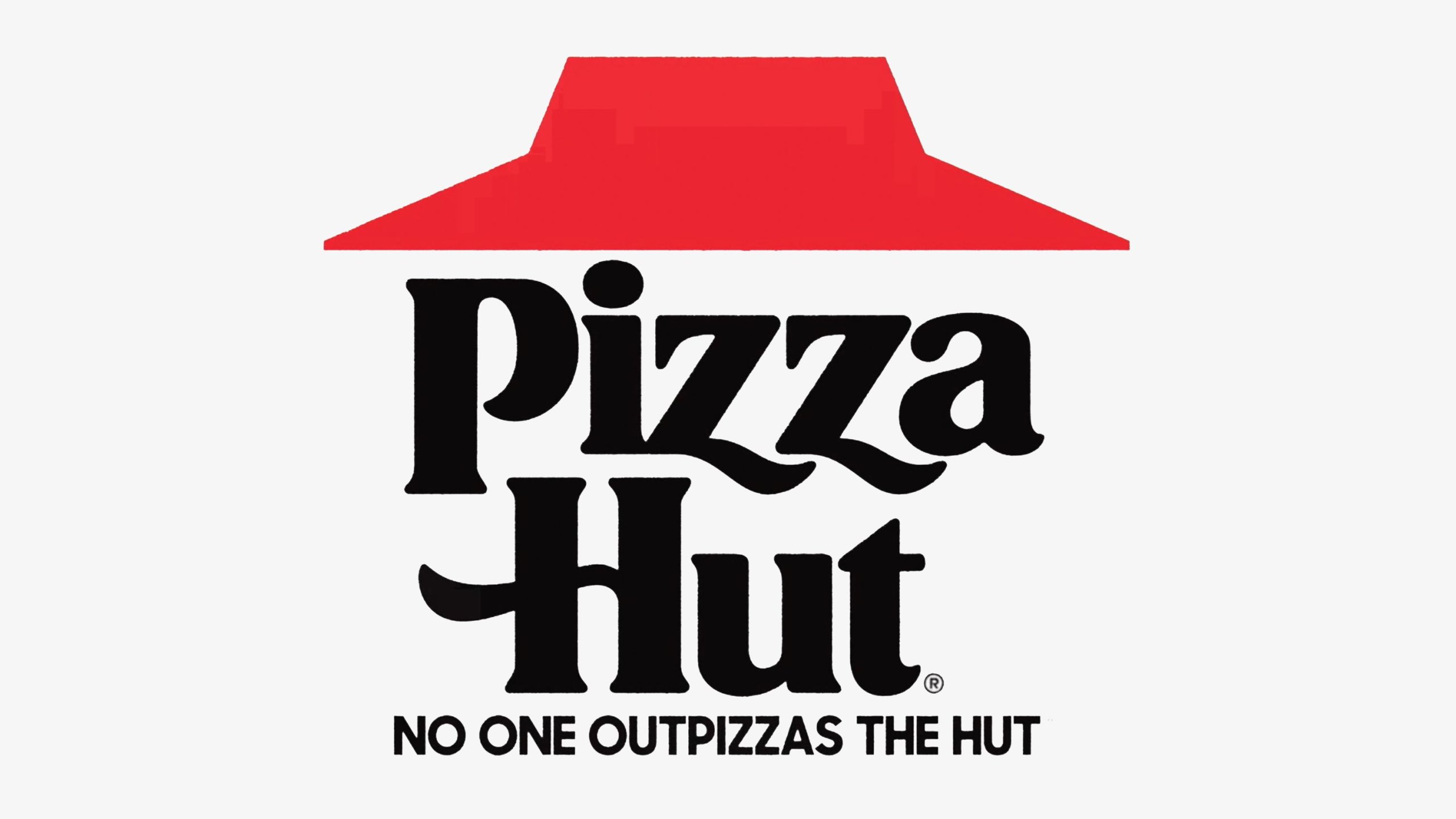 Pizza Hut logo featuring a red roof and black text with the slogan 'No One Outpizzas the Hut' in Uvalde County, Texas