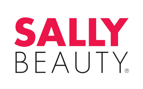 A stylized logo with the words 'SALLY BEAUTY' in bold, with 'SALLY' in red and 'BEAUTY' in black, set against a geometric background in Uvalde County, Texas