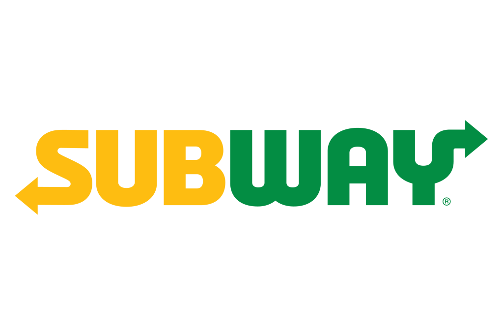 The iconic Subway logo featuring yellow 'SUB' and green 'WAY' arrows on a black background in Uvalde County, Texas