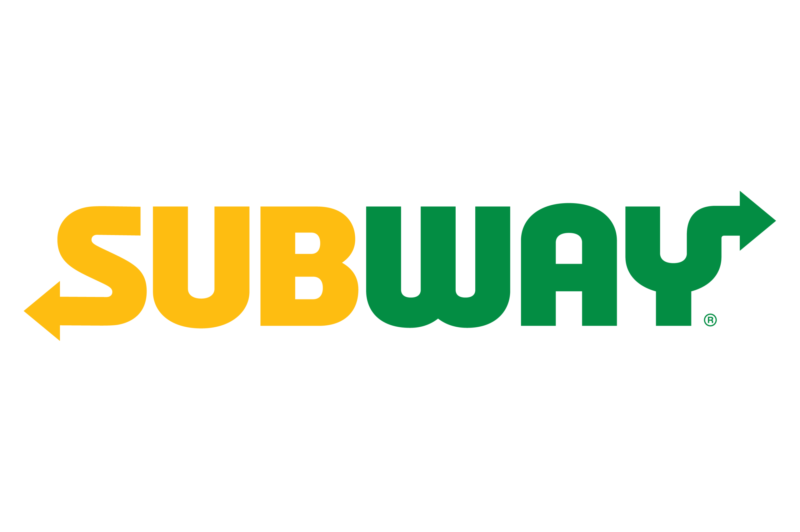 The iconic Subway logo featuring yellow 'SUB' and green 'WAY' arrows on a black background in Uvalde County, Texas