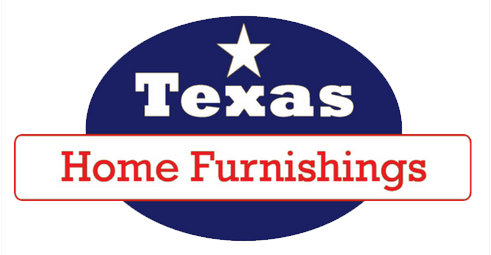 Texas Home Furnishings logo featuring a blue oval with a white star and the text 'Texas Home Furnishings' in red and white in Uvalde County, Texas