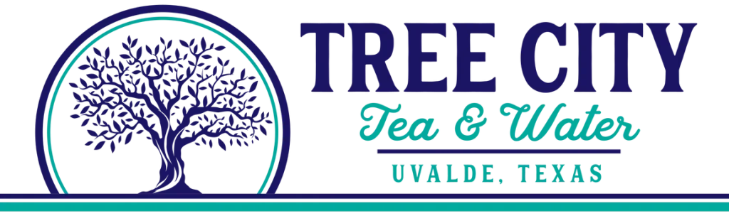 A stylized logo featuring a tree within a circular frame, accompanied by the text 'Tree City' and additional details in Uvalde County, Texas