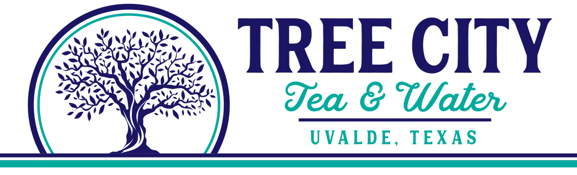 A stylized logo featuring a tree within a circular frame, accompanied by the text 'Tree City' and additional details in Uvalde County, Texas